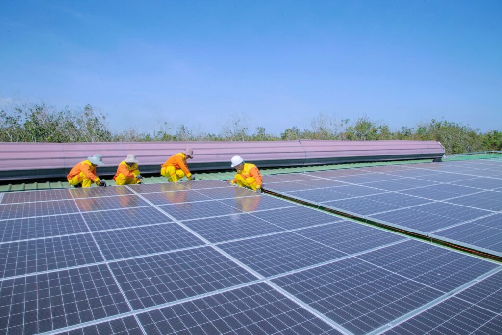 Solar Technicians Installing Solar Panels