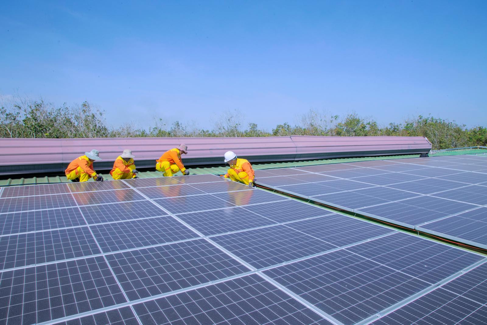 Solar Technicians Installing Solar Panels